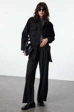 Trendyol Black Oversize Mold Cashmere Seasonal Shacket Thin Jacket Coat