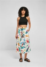 Women's viscose midi skirt white sand and fruit