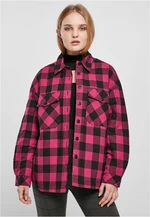 Women's flannel padded overshirt wildpurple/black