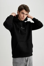 DEFACTO Regular Fit Hooded Printed Kangaroo Pocket Sweatshirt