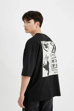 DEFACTO Loose Fit Crew Neck Back Printed Short Sleeve T-Shirt