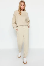 Trendyol Stone Loose Jogger Normalne spodnie dresowe z dzianiny w talii