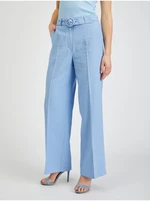 Orsay Light blue womens wide trousers with belt - Women