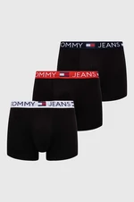 Boxerky Tommy Jeans 3-pack pánské, černá barva, UM0UM03289