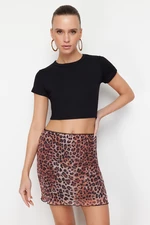 Trendyol Brown Patterned Mini Skirt