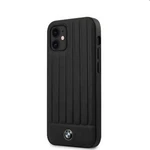 BMW Leather Hot Stamp Vertical Lines Tok  iPhone 12 mini, Black