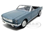 1964 1/2 Ford Mustang Convertible Light Blue 1/24 Diecast Model Car by Motormax