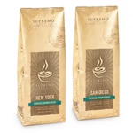 Kaffeebohnen-Set „SUPREMO New York &amp; Sandiego entkoffeiniert“, 2 x 1 kg