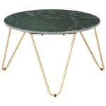 Coffee Table Green 25.6"x25.6"x16.5" Real Stone with Marble Texture