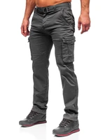 Pantaloni grafit cargo cu curea Bolf CT8905L