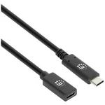 USB 3.1 (Gen 2) kabel Manhattan 355230, 50.00 cm, černá