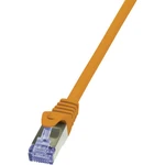 LogiLink CQ3038S RJ45 sieťové káble, prepojovacie káble CAT 6A S/FTP 1.00 m oranžová samozhášavý, s ochranou 1 ks