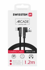 Textilní datový kabel Swissten Arcade USB/MICRO USB, 1,2m, černá