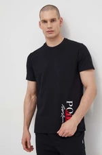 Tričko Polo Ralph Lauren černá barva, s potiskem, 714932511