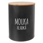 ORION Dóza Mouka hladká plech / bambus Black 1 kus, poškozený obal