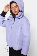 Trendyol Light Blue Oversize kapucnis vízlepergető steppelt puffer kabát