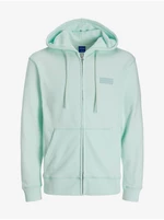 Světle zelená pánská mikina na zip s kapucí Jack & Jones Faded - Pánské