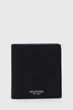 Kožená peňaženka Tommy Hilfiger pánska, čierna farba, AM0AM12197