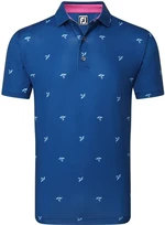 Footjoy Thistle Print Lisle Deep Blue XL Polo