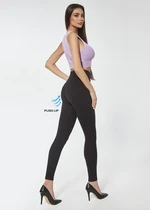 Bas Bleu AMPARO women's leggings with inserts on the inside of the thighs and Push-Up effect