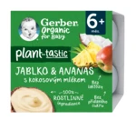 GERBER Organic 100% rostlinný dezert jablko a ananas s kokosovým mlékem kus 4 x 90 g