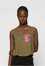 Ladies Waiting For Friday Box Tank Olive