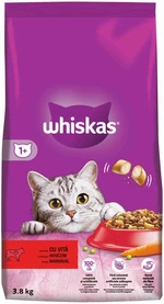 WHISKAS Granule pre dospelé mačky s hovädzím mäsom