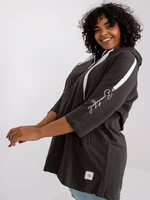 Khaki sweatshirt in plus size with Miley appliqué on the sleeves