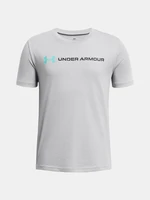 Under Armour Tričko UA B LOGO WORDMARK SS-GRY - Kluci