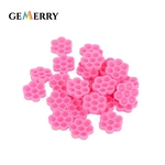 200 PCS/lot Grafting False Eyelash Glue Bows Disposable Plastic Pink 7-holes Plum-shaped Glue Holder Nail Tattoo Ink Cup Tools