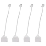 4X RJ11 6P4C Phone Splitter 1 Male 2 Female - White