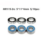 MR115RS Bearing ABEC-1 (5/10PCS) 5X11X4 mm Miniature MR115-2RS Ball Bearings Blue Sealed MR115 2RS Bearing