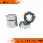 Free shipping 5Pcs 6207-2RS 6207RS 6207rs 6207 RS Rubber Sealed Deep Groove Ball Bearings 35x72x17mm High Quality