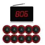 Wireless Restaurant Equipment Waiter Call Button System 1 Display Receiver 10 Bells Hookah