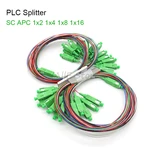 10pcs/lot Fiber Optic PLC Splitter 1x2 1x4 1x8 1x16 1x32 SC/APC SM Single Mode 0.9mm G657A1 FTTH PLC Splitter APC Connector SC