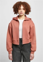 Women's Short Oversized Terracotta Zipper Jacket