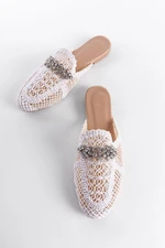 Capone Outfitters Women's Knitted Knitwear Stone Closed Toe Slippers