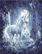 Zuty Peinture par numéros Licorne la nuit