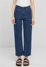 Women's Cropped Straight Leg Jeans - Navy Blue