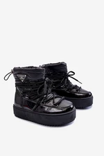 Warm lace-up snow boots Black Colina