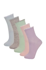 DEFACTO Girls 5-Pack Cotton Long Socks