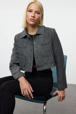 Trendyol Limited Edition Grey Crop Woven Jacket