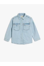 Koton Denim Shirt Long Sleeve Classic Collar Pocket Cotton