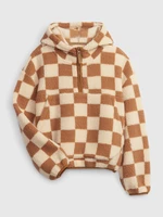 GAP Kids Checkered Sweatshirt Sherpa - Girls