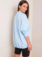 Basic light blue cotton sweatshirt