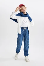 DEFACTO Boy&#39;s Cargo Jogger Elastic Banded Leg Jean Trousers