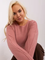 Dark pink plus size sweater with cuffs