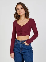 Vínový crop top TALLY WEiJL