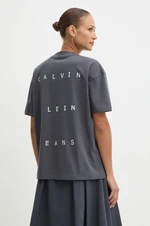 Bavlněné tričko Calvin Klein Jeans šedá barva, J20J225390