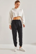 Bianco Lucci Women's Two Thread Cuff and Elastic Waist Jogger Sweatpants